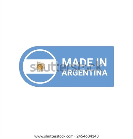 Made in  Argentina vector logo, icon and symbol. Argentina Flag logo. Made in Argentina flag logo