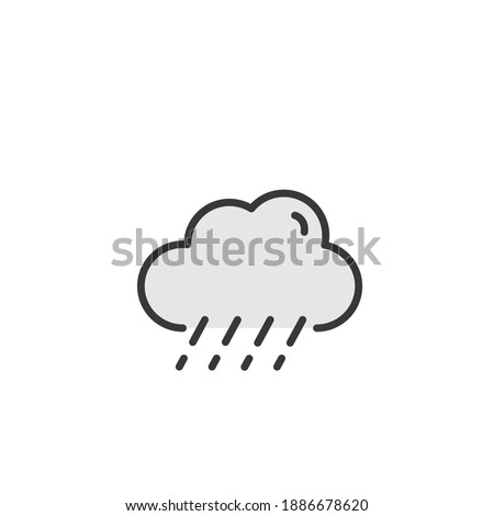 Sleet and cloud. Filled color icon. Weather vector illustration