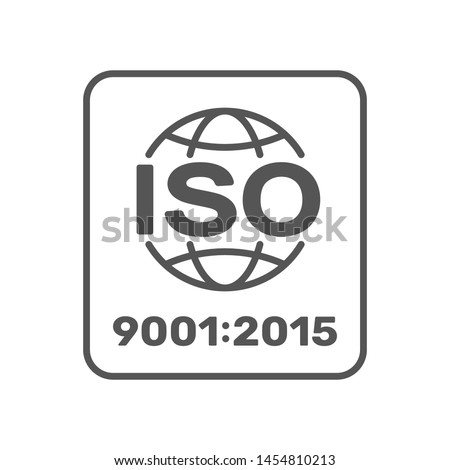 Symbol of ISO 9001:2015 certified. Vector Illustration. EPS 10