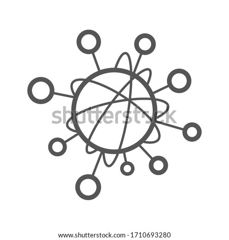 Simple line icon to represent the Internet of Things IoT concept. A network of objecs such as devices connected to each other on the internet. Editable Stroke.  EPS 10