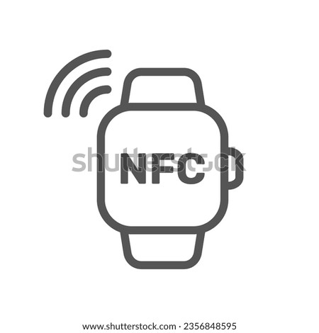 Smart Watch vector icon. NFC payment, smartwatch payment. EPS 10