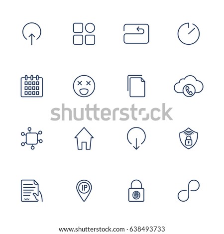 Set with 16 mix icons for app, sites, mobile.