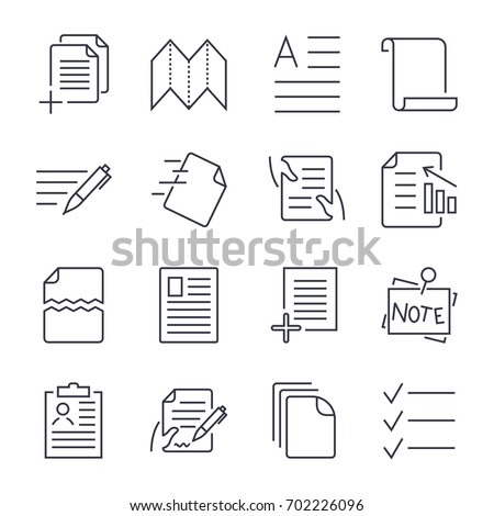 Simple Set of Document Icons. Contains such Icons as Batch Processing, Legal Documents, Clipboard, Download, Document Flow and more. Editable Stroke.