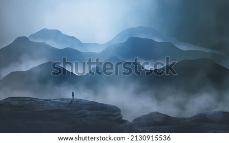 Similar – Image, Stock Photo Fog in the mountains of the Dolomites III