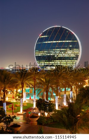 ABU DHABI, UAE - JUNE 11: The Aldar headquarters building is the first circular building of its kind in the Middle East on June 11, 2012 in Abu Dhabi, UAE
