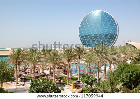 ABU DHABI, UAE - JUNE 11: The Aldar headquarters building is the first circular building of its kind in the Middle East on June 11, 2012 in Abu Dhabi, UAE