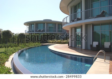 Swimming pool at luxurious villa, Antalya, Turkey