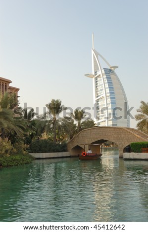 DUBAI, UAE - AUGUST 27: The world's first seven stars luxury hotel Burj Al Arab 
