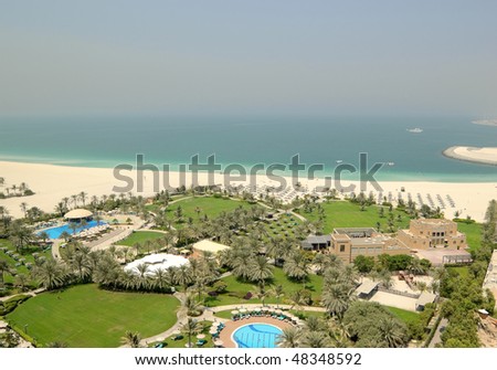Beach at luxury hotel, Dubai, United Arab Emirates