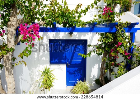 The house in traditional Greek style, Santorini island, Greece