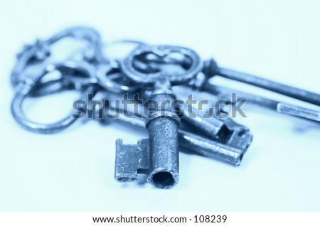 Vintage Keys in Cyan