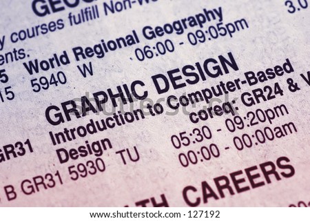 Graphic Design Class Schedule
