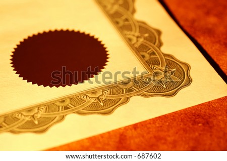 Photo of a Certificate and Seal