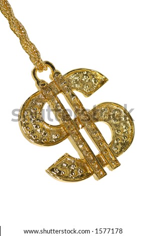 Gold Dollar Sign Necklace Stock Photo 1577178 : Shutterstock