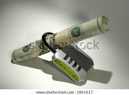 Photo of a Lock and Money - Financial Security Concept