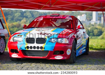 KAUNAS - SEP 19: BMW E46 M3 sports-rally car on Sep. 19, 2014 in Kaunas, Lithuania. The BMW M3 is a high-performance version of the BMW 3-Series, developed by BMW\'s in-house motorsport division, BMW M
