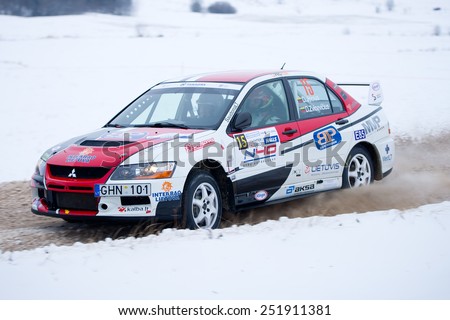 UTENA - JANUARY 30: Mitsubishi Lancer Evo IX rally car during \
