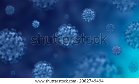 blue background with corona virus pattern and omicron 