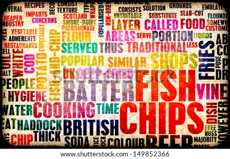 Fish and Chips British Cuisine Menu As Art