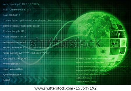 Internet Background with Code and Technology World