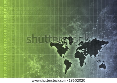 Corporate Worldwide Growth Abstract Background With Map