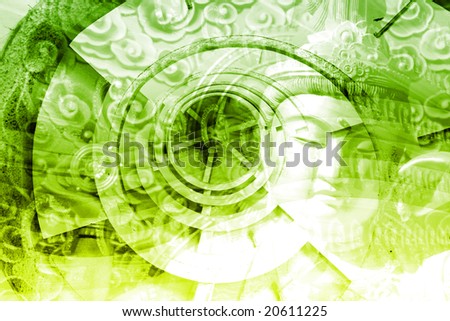 Mystical Asia Montage Abstract Background Wallpaper