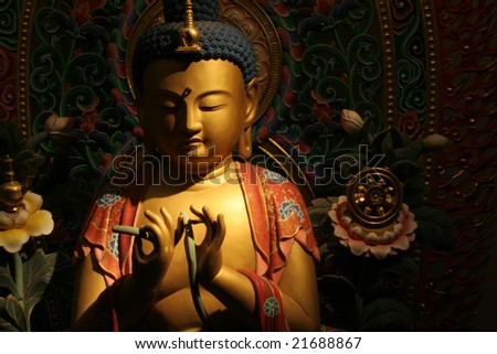 Buddha With Ambient and Serene Surroundings Abstract Background