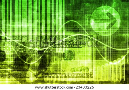 Green Money Technology Business Background as Art