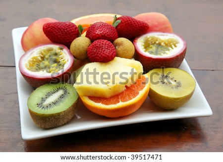 Mixed Fruit Cut into Pieces and Slices