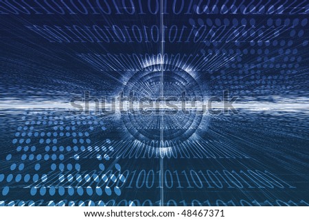 Futuristic Technology Data Flow Color Digital Abstract