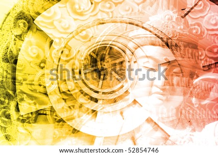 Mystical Asia Montage Abstract Background Wallpaper