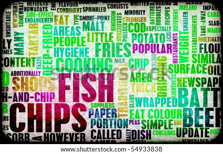 Fish and Chips British Cuisine Menu As Art