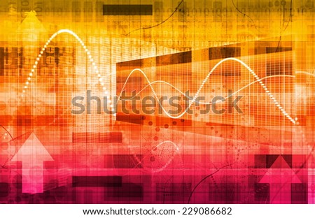 Chart Growth and Market Cycle on Technology Art