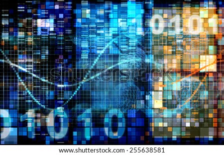 Digital Image Background with Binary Code Technology