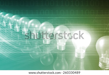 Innovation Business Concept with Lightbulb Idea as Art