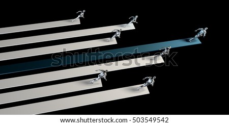 Competitive Advantage in a Business Competition Environment 3D Illustration Render Stockfoto © 