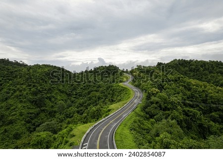 Similar – Foto Bild Nebel über asphaltierter Bergstraße