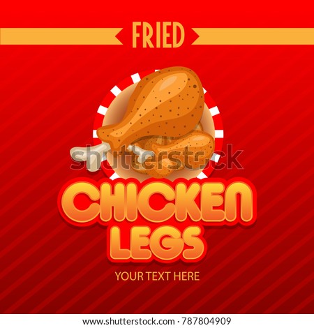 Fried Chicken leg illustration logo