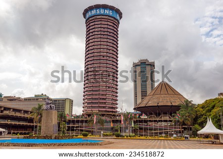 NAIROBI, KENYA - OCTOBER 20, 2014 : Kenyatta International Conference Centre located in the central business district of Nairobi