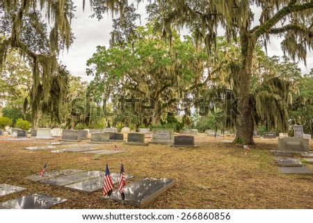 SAVANNAH, GEORGIA - JANUARY 17, 2015 : Jewish section of the historic Bonaventure Cemetery in Savannah, Georgia