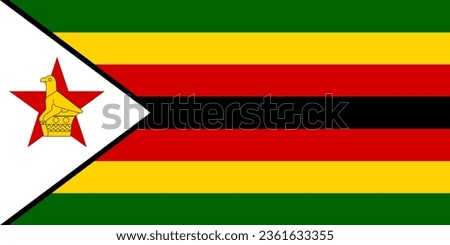 zimbabwe flag vector. vector illustration of the Zimbabwe flag. Vector illustration. EPS10