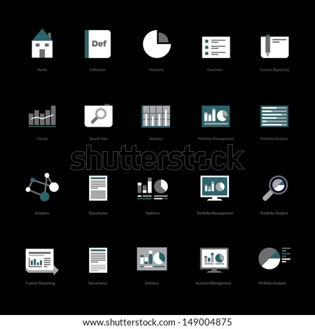 Business and Finance Flat icons for Web and Mobile App 