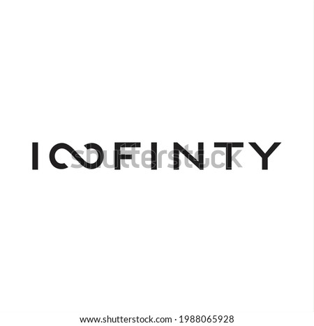 infinity vector conceptual typography logo design . infinity wordmark word mark . replacing N letter with Infinity symbol.