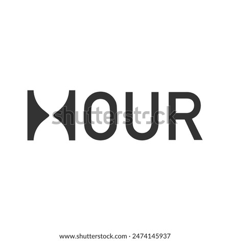 hour conceptual wormark logo typography