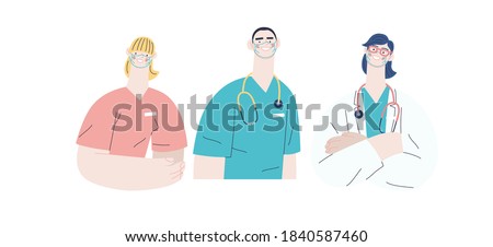 Medical insurance -best doctors -modern flat vector concept digital illustration - medical specialists - doctors and nurses portraits, team of doctors concept, medical office or laboratory
