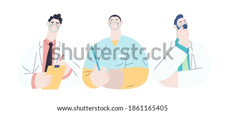 Medical insurance -best doctors -modern flat vector concept digital illustration - medical specialists - doctors and nurses portraits, team of doctors concept, medical office or laboratory