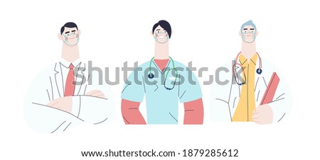 Medical insurance -best doctors -modern flat vector concept digital illustration - medical specialists - doctors and nurses portraits, team of doctors concept, medical office or laboratory