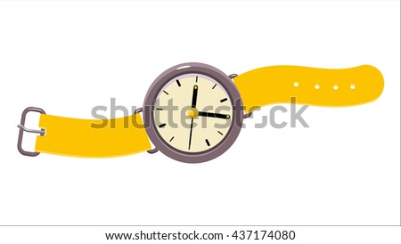 A vector illustration of analog wristwatch. A part of Dodo collection - a set of educational cards for children.
