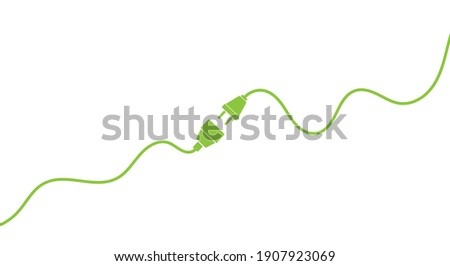 electric plug and outlet, pugging in or unplugging power cord vector illustration