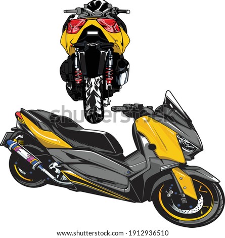 moto motocycle xmax yellow automatic